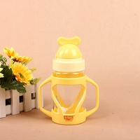 香港小气 玻璃宝宝吸管杯双层防爆防漏吸水杯带手柄儿童水壶