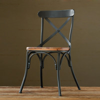 鸿福来复古椅美式乡村铁木家具咖啡桌椅休闲凳子欧式餐桌椅铁艺架