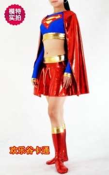 聚会服饰Superman定做女超人钢铁之躯化妆 紧身紧身衣促销