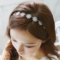 妖精臭美吧◆韩国代购新娘发饰头花公主镂空合金花朵发带头箍发箍