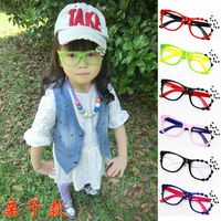新款儿童眼镜框可爱男女宝宝卡通熊猫小孩儿装饰眼镜框架彩色批发