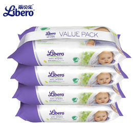 Libero丽贝乐 欧洲进口 婴儿手口专用湿巾 64抽4连包包邮
