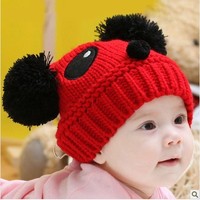 韩版婴幼儿男女宝宝小孩婴儿帽子公主0-1-2-3岁秋冬季儿童毛线帽