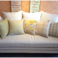 黄意靠垫抱枕客厅沙发靠垫简约现代条纹靠枕含芯PP棉家用布艺靠垫