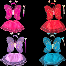 六一儿童节儿童演出服装表演装扮道具 双层天使蝴蝶翅膀四件套