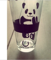 现货！熊猫杯牛奶杯情侣儿童学生创意杯子玻璃杯水杯时尚大气