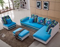 中小户型布艺沙发组合 现代简约客厅转角可拆洗布沙发 转角组合