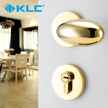 2015德国KLC室内卧室门锁 三件套金色蛋形实木门锁具 正品包邮