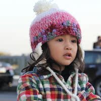 段染亲子帽女宝宝帽子韩版女童儿童帽子秋冬款冬天毛线帽
