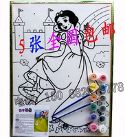 【天天特价】儿童DIY手工涂鸦画板批发早教玩具水彩粉画数字油画