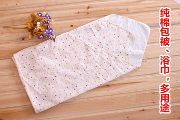 花娇新生婴幼儿用品包被 纯棉纱布包单包巾 宝宝包毯浴巾 蜡烛包