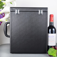 红酒盒六支装 高档皮箱 红酒木箱子 皮革盒葡萄酒盒保温膜 酒盒