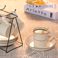 现代 欧式咖啡杯套装 杯碟带架子配勺 创意乔迁结婚生日礼物包邮