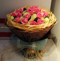彩色玫瑰20枝 鲜花速递 鲜花同城 哈尔滨鲜花店 哈尔滨鲜花