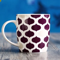 包邮骨瓷创意情侣马克杯380ml咖啡杯水杯对杯出口欧洲彩绘陶瓷杯