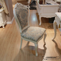 欧式家具 实木田园风格椅子 仿古白色 白蜡木餐椅 特价