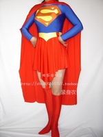 Superman表演影视英雄cosplay服道具女钢铁之躯超人紧身衣短裙