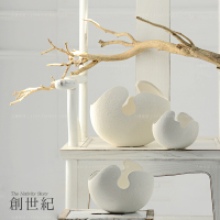 现代简约时尚陶瓷工艺品摆设小摆件 客厅电视柜卧室 蛋壳花瓶白色
