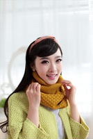 毛线围脖套头 秋冬女士韩版纯色针织围巾脖套 特价80条 限1条每人
