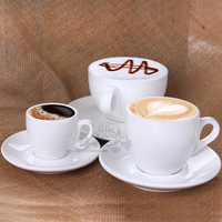 意式浓缩咖啡杯 美式咖啡杯 陶瓷纯白花式咖啡杯碟套装 拉花咖啡