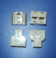 同硕网线三通器 3个RJ45插座三通 宽带三通插座 一转二插座