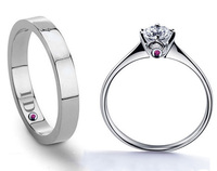 求婚镶钻戒指情侣对戒子女款 925银饰品指环男士韩版个性免费刻字