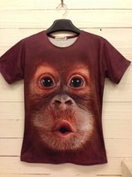 夏季 3dt恤 动物图案猩猩搞笑3D短袖t恤男 猴子 T恤 大码动物背心