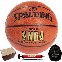 斯伯丁SpaldingNBA金色经典篮球64-284（送气筒气针送球包）