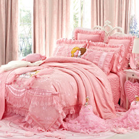 安娜贝妮梦公主床品韩式全棉粉色六件套七八件套十件套婚庆多件套
