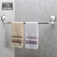 强力吸盘毛巾挂 浴室卫生间转角吸壁式置物架单杆不锈钢浴巾挂架