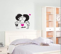 浪漫温馨卧室床头客厅沙发电视墙纸自粘墙纸贴画 亲吻初恋墙贴纸