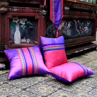 |eto易淘家|东南亚仿塔夫绸床头沙发布艺靠垫抱枕套印度民族风6色