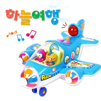 韩国国际EMS直送-pororo小企鹅宝宝儿童音乐飞机玩具-中型飞机