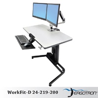 电脑升降办公桌 坐站两用工作台 爱格升 WorkFit-D 24-219-200