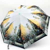 创意风景油画伞超轻自动遮阳伞超强防晒50防紫外线太阳伞晴雨伞