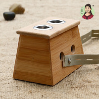 艾灸盒 便携式竹制木随身灸 温灸盒单双孔2孔温灸器具两3艾条盒三