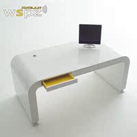 创意电脑桌台式家用写字台苹果烤漆书桌写字桌简约现代电脑办公桌