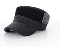 男帽子冬季帽 男士户外冬季平顶帽子保暖 男毛呢帽子 时尚休闲
