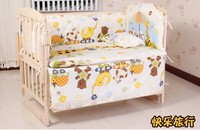 婴儿床全实木无漆环保儿童床包邮童床小孩子摇篮 可变书桌 bb床