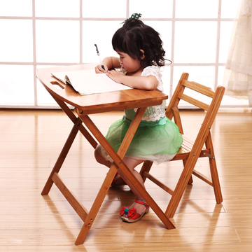 儿童学习书桌可升降多功能笔记本电脑桌实木折叠写字桌椅套件包邮