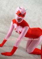 聚会影视动漫 cosplay粉色红色拼色莱卡紧身衣促销