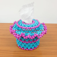 卖珠珠DIY手工串珠实色珠花边纸巾筒创意装饰圆筒纸巾盒材料包