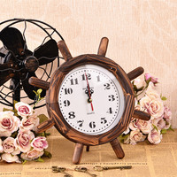 时尚创意时钟 做旧复古钟表摆件 家居装饰用品 拍摄道具座钟 包邮