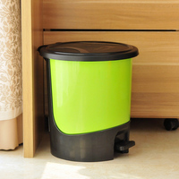 欧式创意家用脚踏办公室厨房卫生间客厅卧室塑料垃圾桶带盖包邮