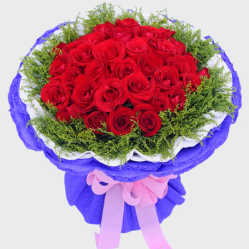 66朵红玫瑰花束济南鲜花速递同城送花情人节鲜花预定生日礼物订花