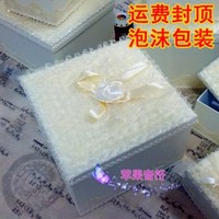 【苹果音符】新款~超大号高档全蕾丝礼物礼品盒 收纳盒 乳白色