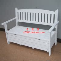 实木休闲户外家具/韩式风格白色储物椅木椅防腐木公园椅桌椅