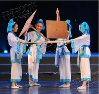 秒杀跳舞表演三字经衣服女装古代儿童汉服民族服装舞台装