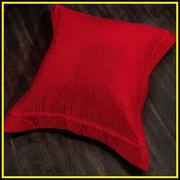 大红靠垫婚庆靠枕大红色枕头枕套床上用品大红枕套靠枕靠垫包邮
