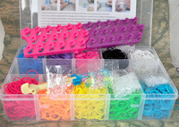 自由拆卸组装的韩版彩虹织机塑料套装 3000根橡皮筋 rainbow loom